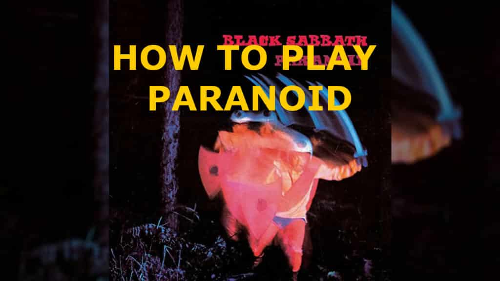 how to play paranoid guitar tab and guitar lesson