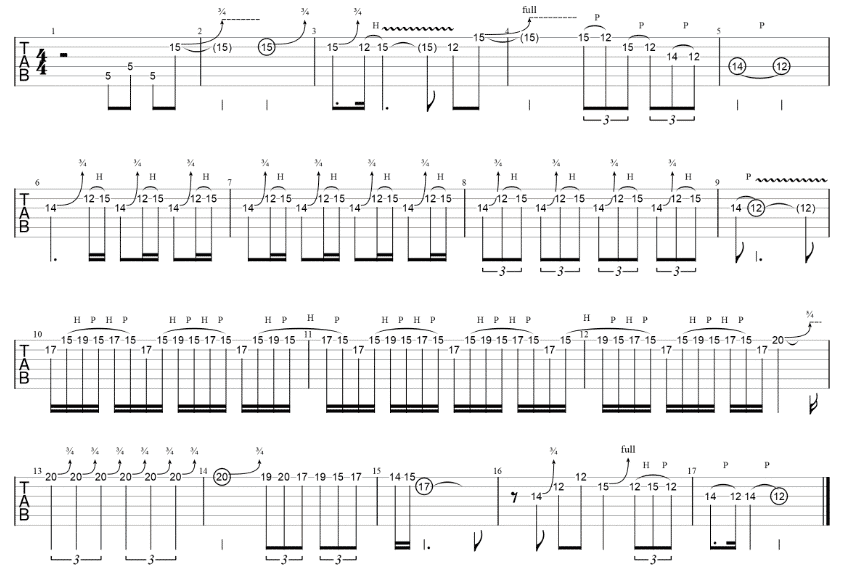 the trooper guitar solo tab part 1