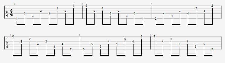 guitar warm up exercises string skipping chord